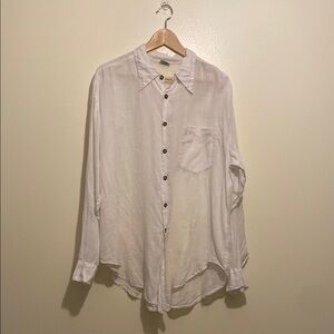 CP Shades White Linen Casual Button Down Shirt. Size M